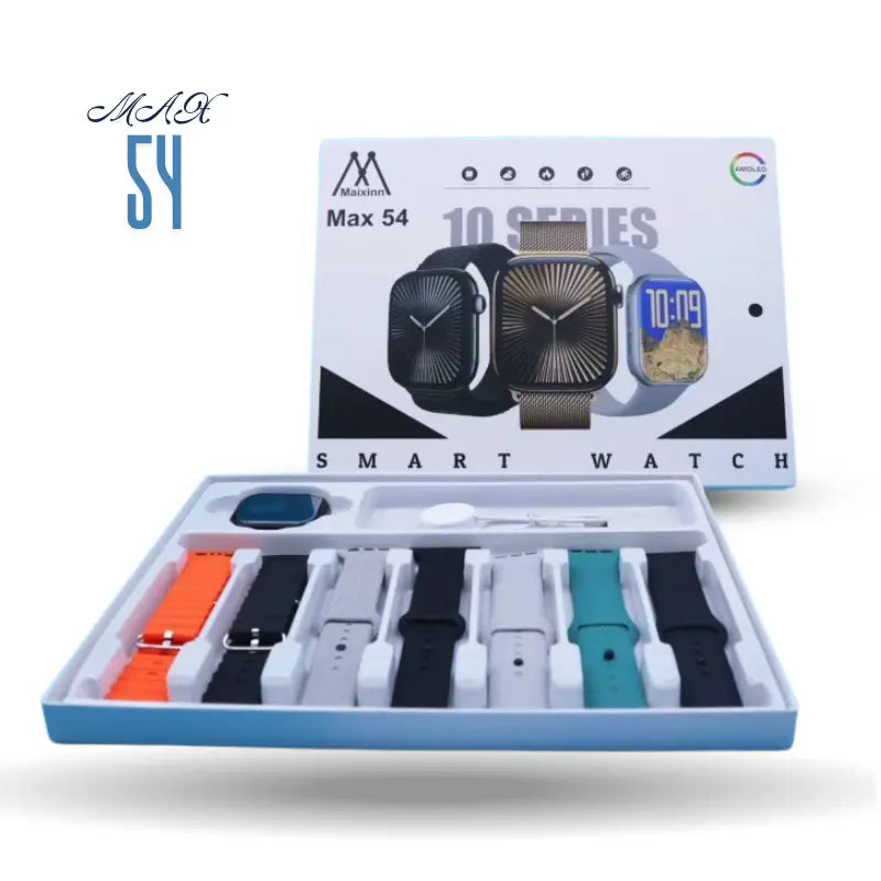 Maixinn Max 54 Smart Watch 10 Series – 2.09" AMOLED Display, Call Function, Fitness Tracker, 7+1 Straps