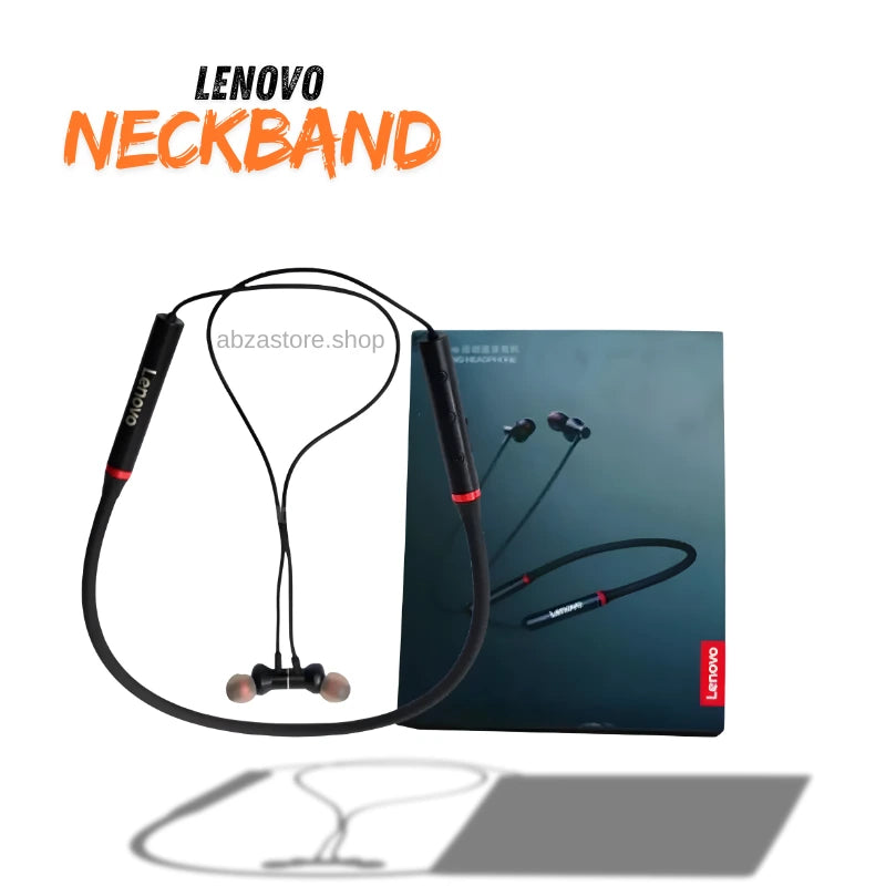 Lenovo Wireless Neckband Bluetooth Earphones – Premium Bass, Long Battery Life & Comfortable Fit
