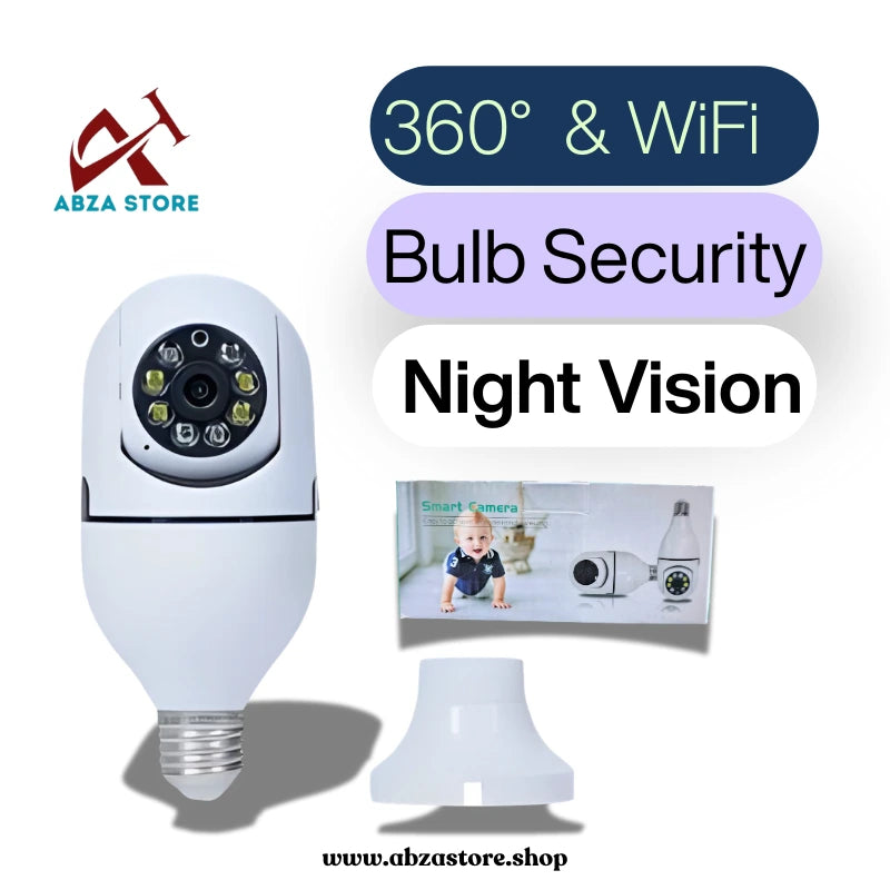Smart Bulb WiFi Security Camera | 360° Panoramic Wireless Home Surveillance with Night Vision & Motion Detection