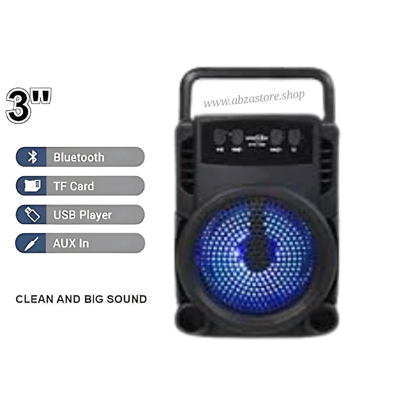 GTS-1360 Wireless Bluetooth Speaker | Portable 3" Big Bass Sound | FM Radio | USB & Micro SD | Rechargeable