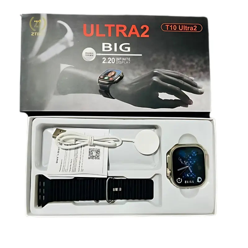 T10 Ultra 2 Smartwatch 2.20" Infinite Display | Wireless Charging | Fitness Tracker | Bluetooth Calling | Waterproof
