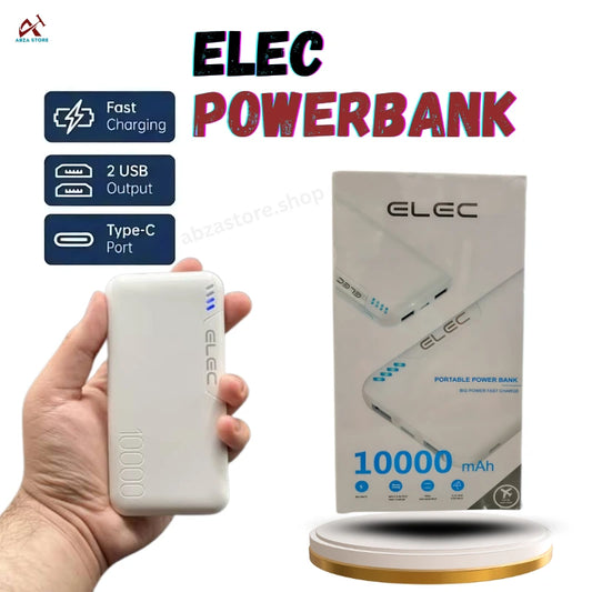 ELEC 10000mAh Power Bank – Fast Charging Portable Charger with Dual USB & Type-C Port