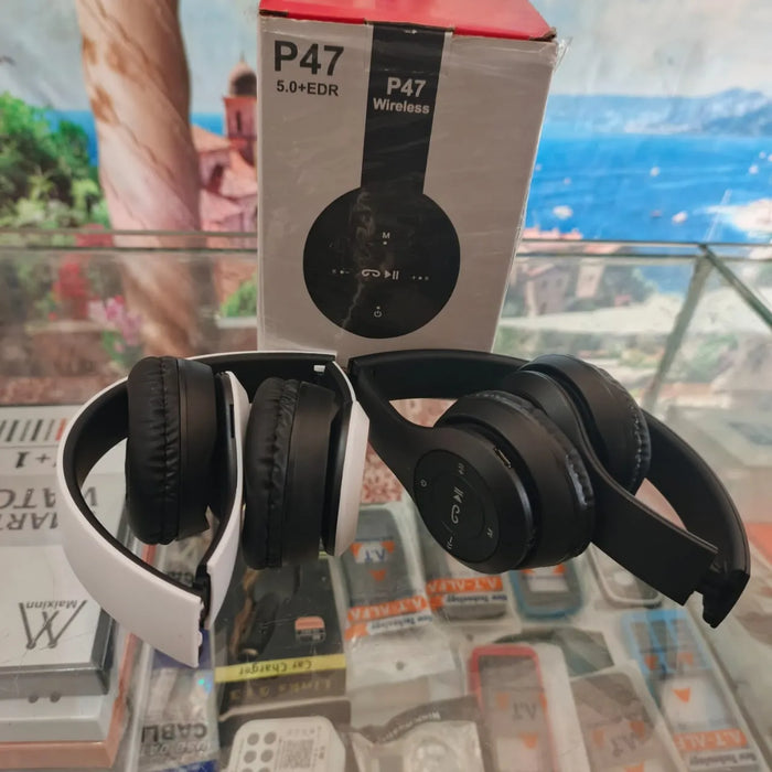 P47 Wireless Bluetooth Headphones (5.0+EDR) with Noise Reduction & Built-in Mic