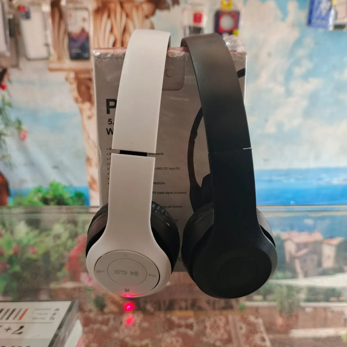P47 Wireless Bluetooth Headphones (5.0+EDR) with Noise Reduction & Built-in Mic