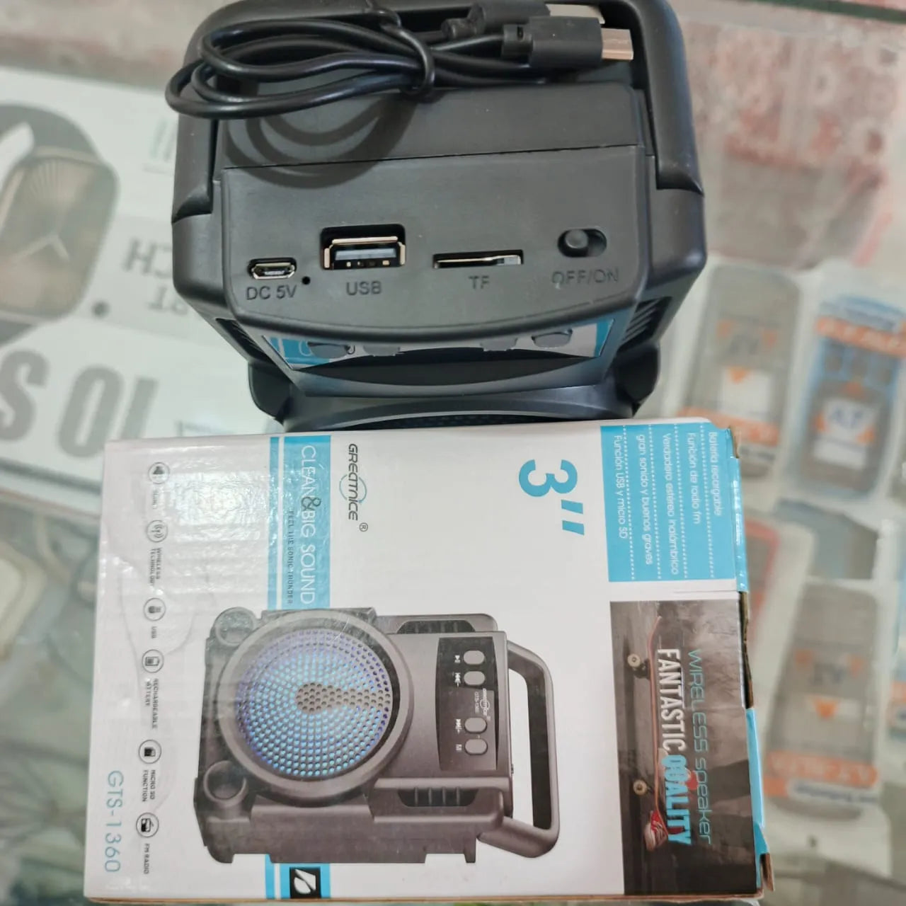 GTS-1360 Wireless Bluetooth Speaker | Portable 3" Big Bass Sound | FM Radio | USB & Micro SD | Rechargeable