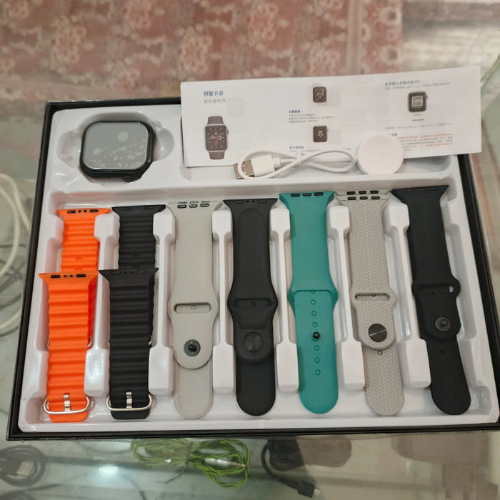 Maxinn 10 Series Smart Watch – AMOLED Display, Fitness Tracker, Calling Function, Multi-Strap Set