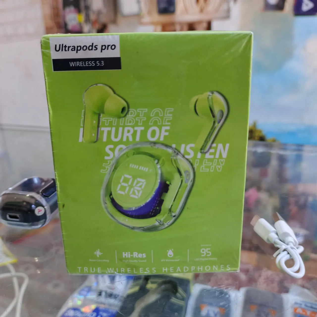 Ultrapods Pro Wireless Earbuds with LED Display – Hi-Res Sound & Long Battery Life