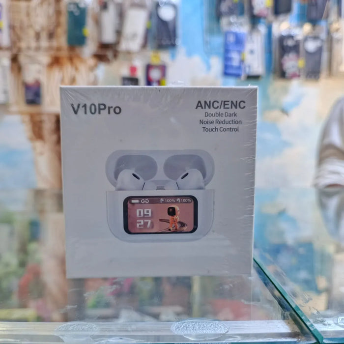 V10 Pro Wireless Earbuds (2nd Gen) with ANC/ENC, Magnetic Charging Case & LED Display