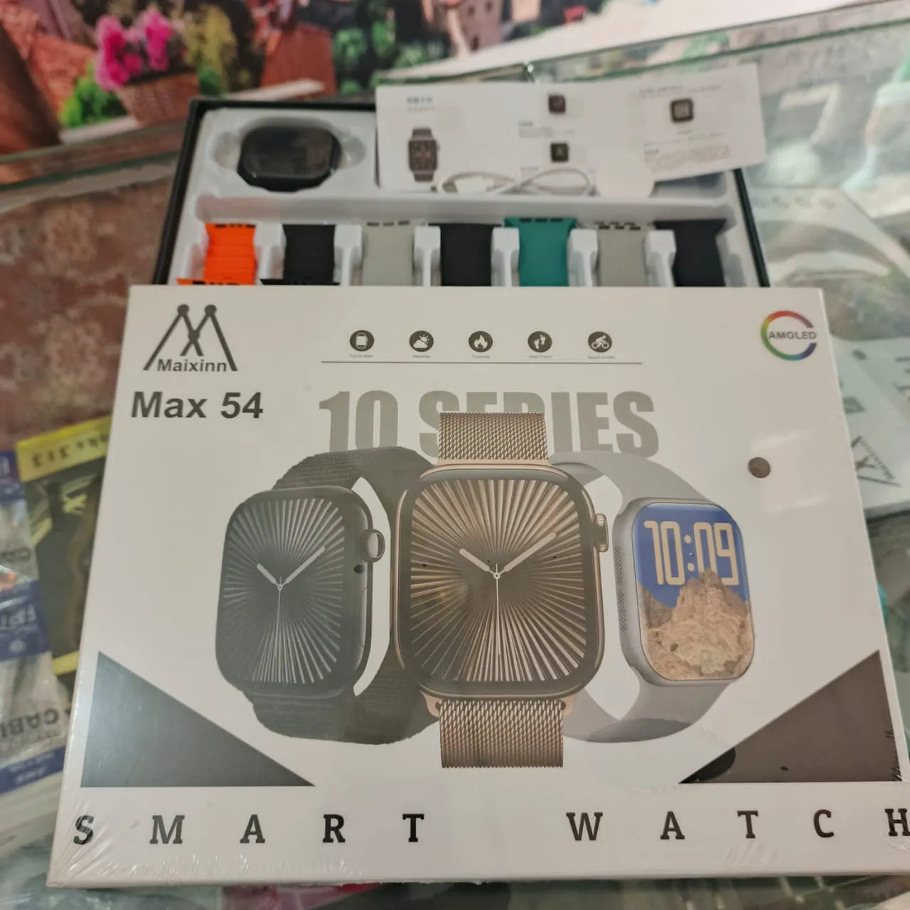 Maixinn Max 54 Smart Watch 10 Series – 2.09" AMOLED Display, Call Function, Fitness Tracker, 7+1 Straps