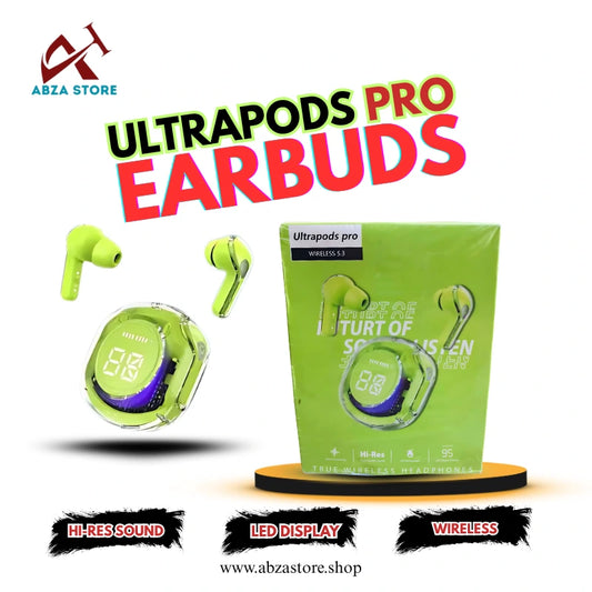 Ultrapods Pro Wireless Earbuds with LED Display – Hi-Res Sound & Long Battery Life